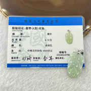 Type A Light Green Jadeite Leaf Pendant with S925 Sliver Clasps 4.31g 30.4 by 17.7 by 4.0mm - Huangs Jadeite and Jewelry Pte Ltd