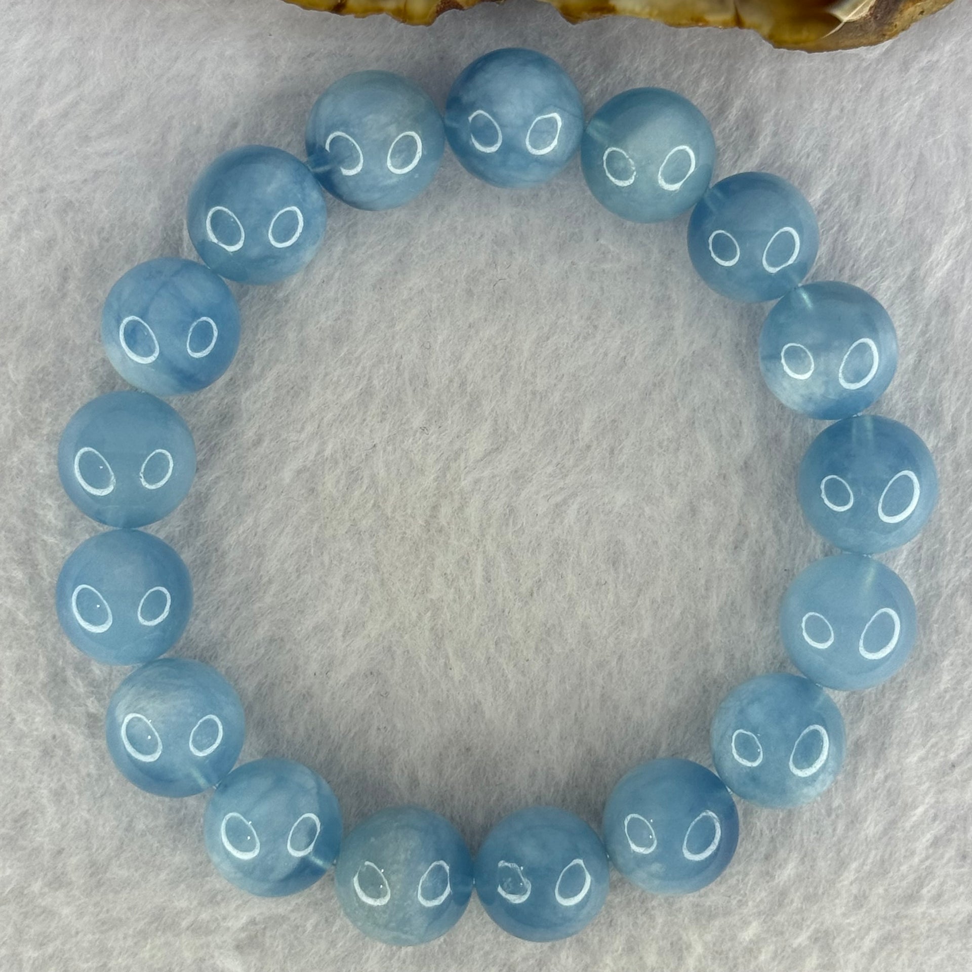 Natural Aquamarine Beads Bracelet 48.94g 19cm 12.9mm 17 Beads - Huangs Jadeite and Jewelry Pte Ltd