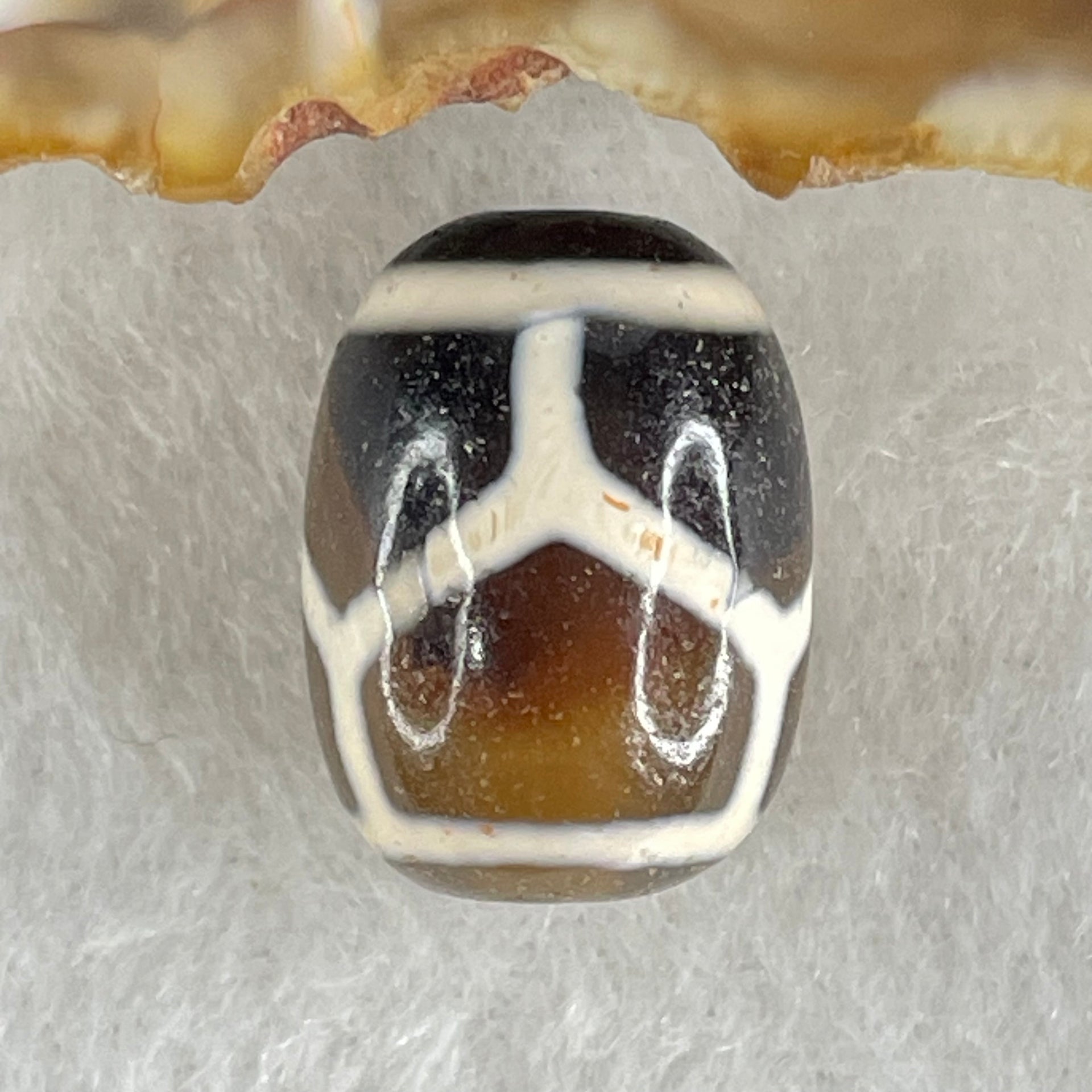Natural Powerful Tibetan Old Oily Agate Turtle or Tortoise Shell Bead Heavenly Master (Tian Zhu) 龟壳天珠 4.41g 17.4 by 13.0mm - Huangs Jadeite and Jewelry Pte Ltd