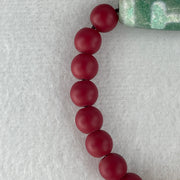 Natural Powerful Tibetan Old Oily Agate 2 Nectar Vessel Dzi Bead Heavenly Master (Tian Zhu) 38.1 by 13.2mm with Natural Red Agate Beads Bracelet 24.23g 15cm 8.0mm 17 Beads - Huangs Jadeite and Jewelry Pte Ltd