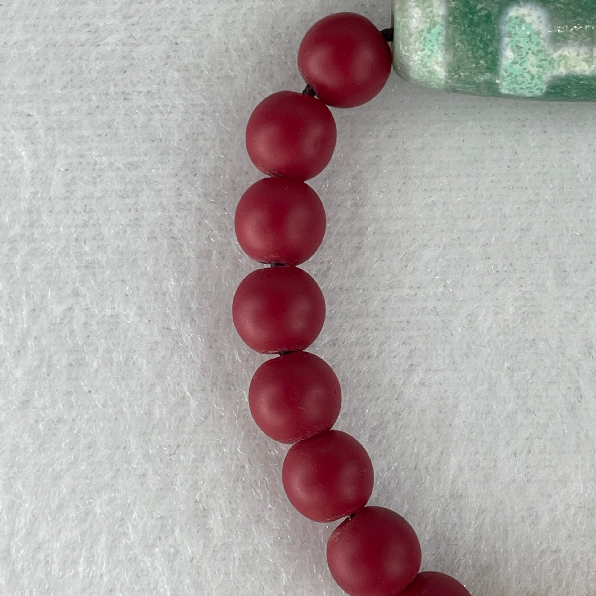 Natural Powerful Tibetan Old Oily Agate 2 Nectar Vessel Dzi Bead Heavenly Master (Tian Zhu) 38.1 by 13.2mm with Natural Red Agate Beads Bracelet 24.23g 15cm 8.0mm 17 Beads - Huangs Jadeite and Jewelry Pte Ltd