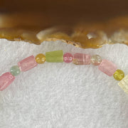 Natural Tourmaline Crystal Barrel Bracelet 6.34g 15.5cm 5.2 by 8.5mm 18Beads - Huangs Jadeite and Jewelry Pte Ltd