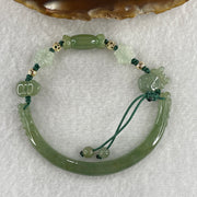 Natural Type A Semi Icy Full Green Jadeite Double Dragon Head with Candy and Snow Man Charm Bracelet 15.89g 16cm 6.2 by 6.4mm - Huangs Jadeite and Jewelry Pte Ltd