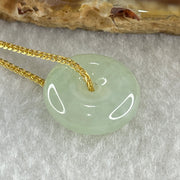 Type A Natural Semi Icy Light Green Jadeite Ping An Kou Pendant 3.81g 15.4 by 5.2mm - Huangs Jadeite and Jewelry Pte Ltd