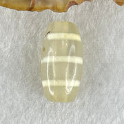 Natural Powerful Tibetan Old Oily Agate 3-Lines Dzi Bead Heavenly Master (Tian Zhu) 三行天诛 3.09g 19.8 by 10.2mm - Huangs Jadeite and Jewelry Pte Ltd