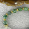 Type A Green Piao Hua Bracelet 20.49g Double Dragon Heads 58.0 by 8.0 by 9.8 mm Beads 7.9 mm 9 Beads - Huangs Jadeite and Jewelry Pte Ltd