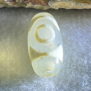 Natural Powerful Tibetan Old Oily Agate 3 Eyes Dzi Bead Heavenly Master (Tian Zhu) 三眼天诛 3.01g 20.2 by 10.2mm - Huangs Jadeite and Jewelry Pte Ltd