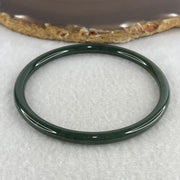 Natural Type A Green Jadeite Bangle | 62.1mm Inner Diameter (13.08g 5.0x5.1mm | Perfect Flawless Grade | Heart Harmony & Infinite Abundance) - Huangs Jadeite and Jewelry Pte Ltd