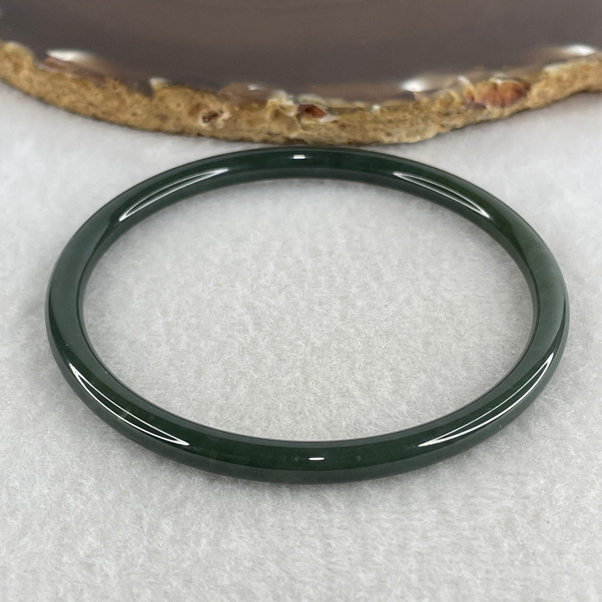 Natural Type A Green Jadeite Bangle | 62.1mm Inner Diameter (13.08g 5.0x5.1mm | Perfect Flawless Grade | Heart Harmony & Infinite Abundance) - Huangs Jadeite and Jewelry Pte Ltd