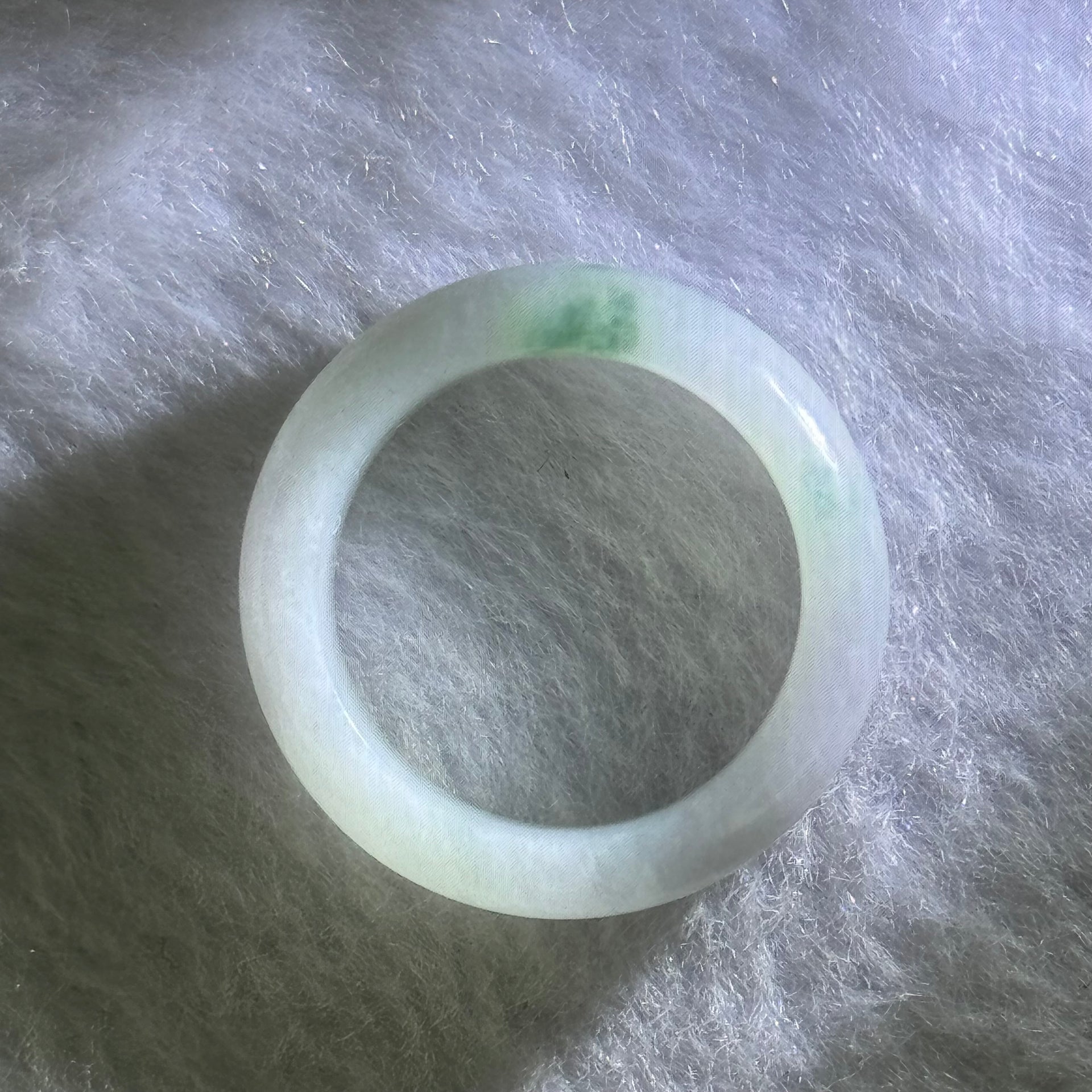 Type A Light Lavender Green with Blueish Green Patch Jadeite Ring 3.71g 5.5 by 3.7mm US8.25 HK18 - Huangs Jadeite and Jewelry Pte Ltd