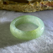 Type A Semi Icy Green Jadeite Ring 3.85g 6.1 by 3.7mm US7.25 HK16 - Huangs Jadeite and Jewelry Pte Ltd