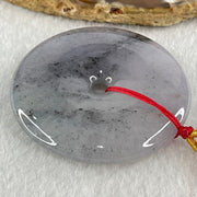 Type A Lavender with Wuji Grey Patches Jadeite Ping An Kou Donut Pendant Necklace 66.60g 52.1 by 9.7mm - Huangs Jadeite and Jewelry Pte Ltd