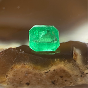 Natural Colombia Vivid Green Emerald (Beryl) Cut-Cornered Rectangular Step cut 0.49ct 4.5 by 4.0 by 3.5mm - Huangs Jadeite and Jewelry Pte Ltd
