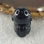 Type A Opaque Black Omphacite Astronaut Pendant Charm 货墨翠宇航员牌 8.54g 22.6 by 15.4 by 16.0mm - Huangs Jadeite and Jewelry Pte Ltd