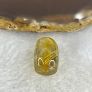 Good Grade Natural Golden Rutilated Quartz Crystal Lulu Tong Barrel 天然金顺发晶水晶露露通桶 
3.66g 15.2 by 11.5mm - Huangs Jadeite and Jewelry Pte Ltd