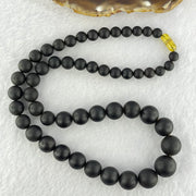 Natural Dark Matt Amber Beads Necklace 特一 31.52g 50cm 7.2 - 15.0mm 51 Beads - Huangs Jadeite and Jewelry Pte Ltd