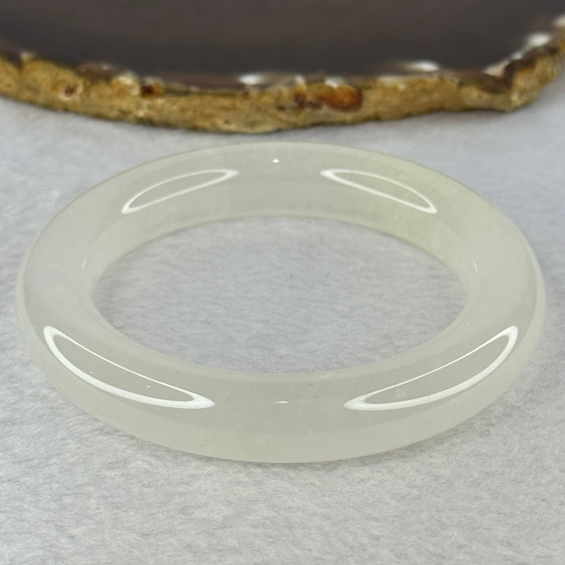 Transparent to White Quartzite Jade Bangle 天山玉手镯 Internal Diameter 57.0mm 66.19g 12.7 by 11.8mm - Huangs Jadeite and Jewelry Pte Ltd