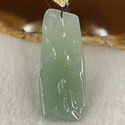 Type A Semi Icy Blueish Green Jadeite Gui Ren Benefactor Pendant 17.27g 48.5 by 19.6 by 7.7mm - Huangs Jadeite and Jewelry Pte Ltd