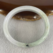 Natural Type A Light Lavender with Green Jadeite Oval Bangle 50.92g Inner Diameter 57.2mm 14.3 by 7.2mm (Slight External Rough) - Huangs Jadeite and Jewelry Pte Ltd