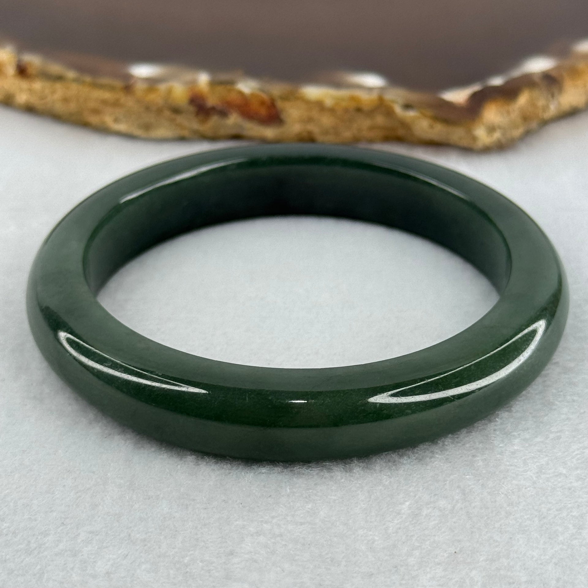 Type A Dark Green Jadeite Bangle Internal Diameter 50.9mm 39.18g 9.8 by 7.7mm (Very Slight Internal Line) - Huangs Jadeite and Jewelry Pte Ltd