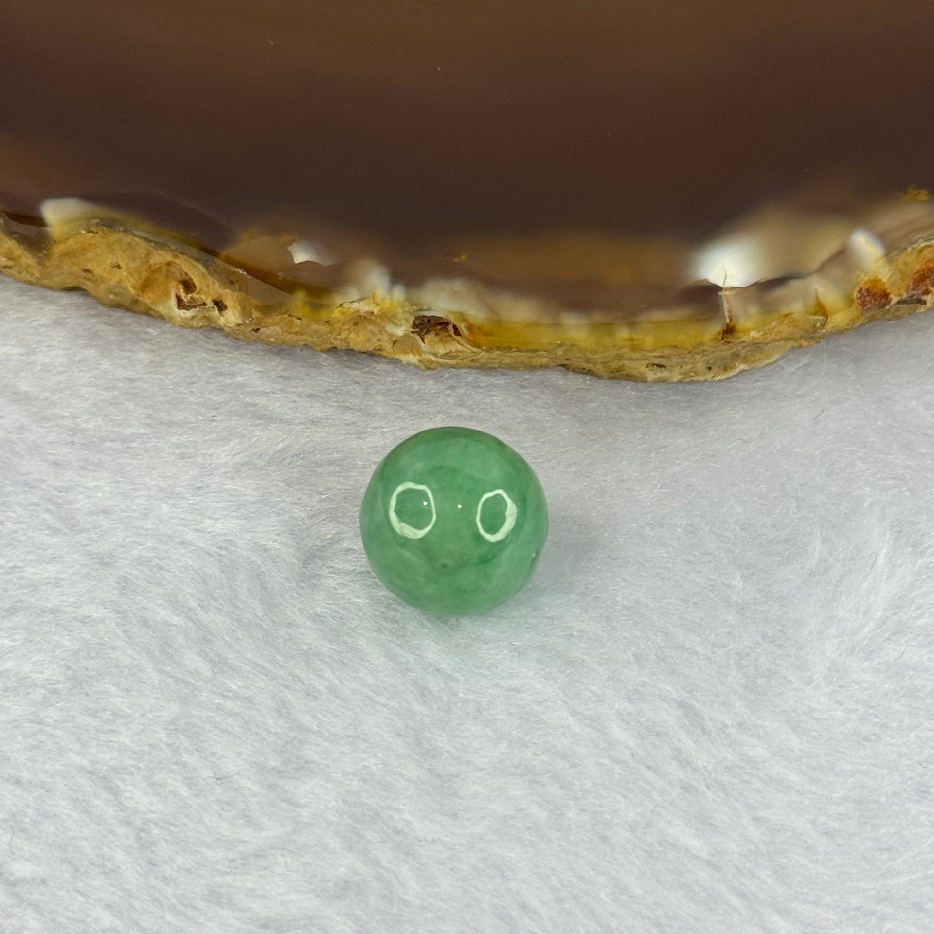 Type A Green Jadeite Bead for Bracelet/Necklace/Earrings/Ring  2.69g 11.8mm - Huangs Jadeite and Jewelry Pte Ltd