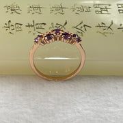 Natural Deep Purple Amethyst with Crystals in S925 Sliver Rose Gold Colour Ring 1.62g US6 HK13 3.0 by 2.0mm  9pcs - Huangs Jadeite and Jewelry Pte Ltd