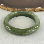 Type A Green with Brown Patches Jadeite Bangle 56.88g Inner Diameter 54.2mm 12.1 by 9.5mm (External and Internal Lines) - Huangs Jadeite and Jewelry Pte Ltd
