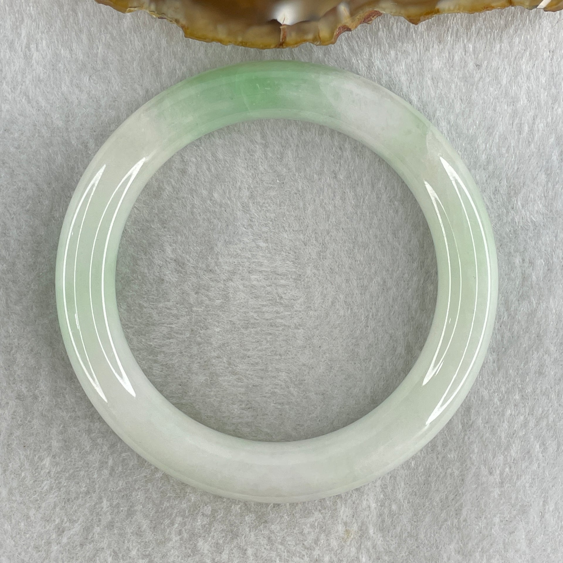 Type A Natural Light Green Faint Lavender Jadeite Bangle 47.62g Inner Diameter 51.9mm 10.0 by 9.5mm (Slight Internal Lines) - Huangs Jadeite and Jewelry Pte Ltd