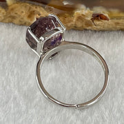 Natural Super 7 in S925 Sliver Ring (Adjustable Size) 3.21g 14.3 by 9.2 by 6.5mm - Huangs Jadeite and Jewelry Pte Ltd