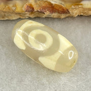 Natural Powerful Tibetan Old Oily Agate 3 Eyes Dzi Bead Heavenly Master (Tian Zhu) 三眼天诛 3.00g 20.1 by 10.4mm - Huangs Jadeite and Jewelry Pte Ltd