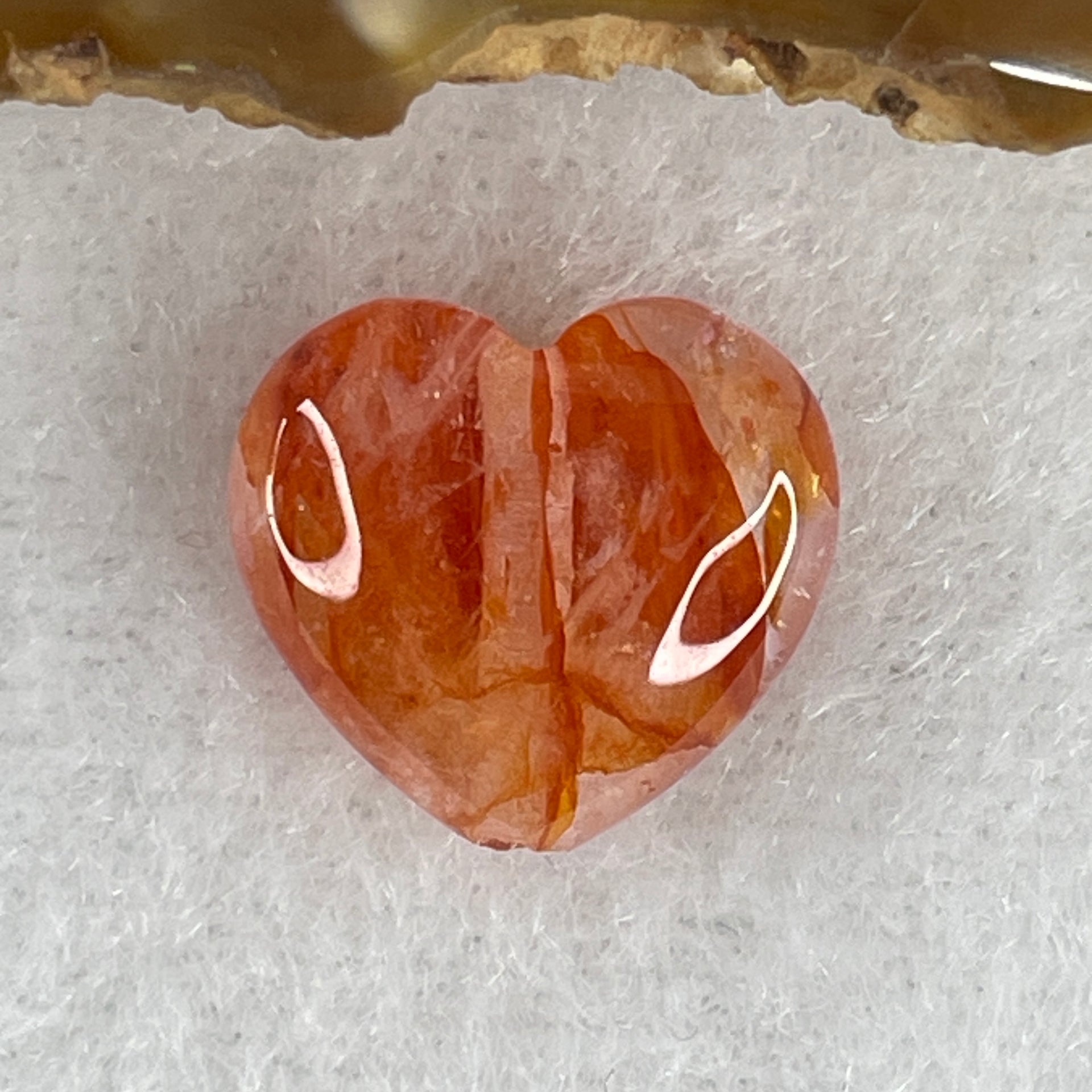 Natural Ferruginous Quartz Heart Shape Charm 1.81g 13.0 by 14.3 by 6.6mm - Huangs Jadeite and Jewelry Pte Ltd
