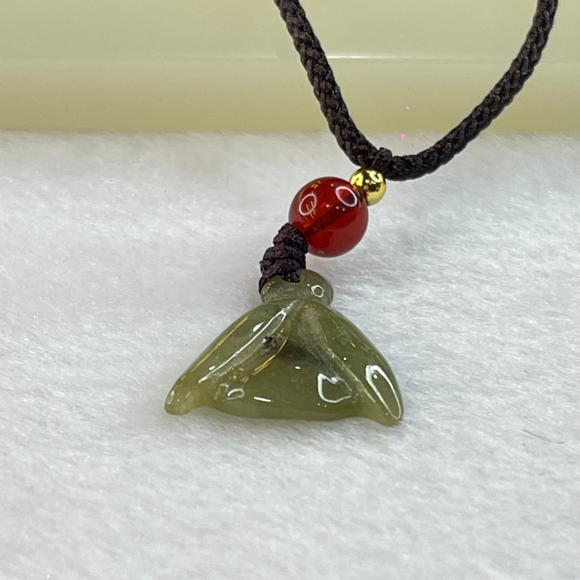 Type A Green Jadeite Mini Fertility Flower Pendant 3.06g 18.7 by 16.2 by 3.0mm - Huangs Jadeite and Jewelry Pte Ltd