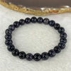 Natural Dark Blue Goldstone Bracelet 天然蓝砂石手链 15.38g 15cm 8.1mm 24 Beads - Huangs Jadeite and Jewelry Pte Ltd