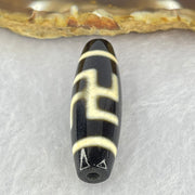 Natural Powerful Tibetan Old Oily Agate 1 Eye With Swastika Dzi Bead (Hotu Dzi) 7.43g 38.2 by 11.6mm - Huangs Jadeite and Jewelry Pte Ltd