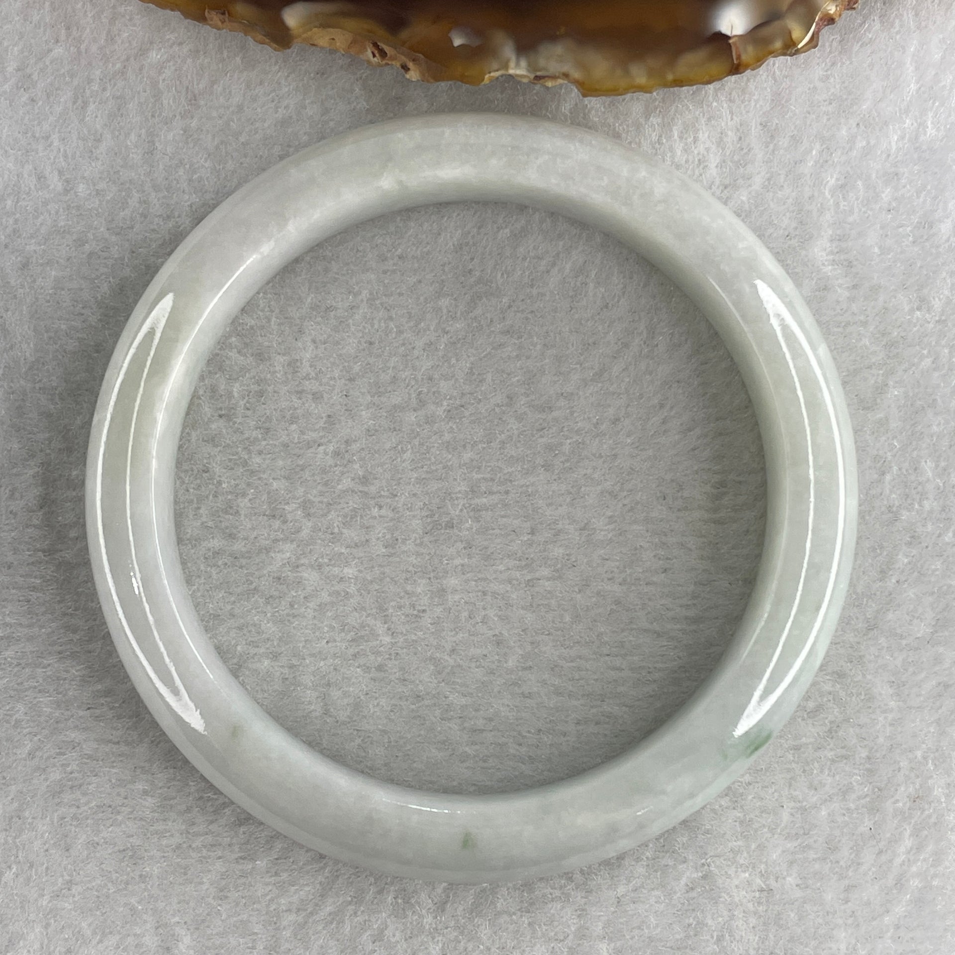 Natural Type A Light Green Jadeite Bangle 54.47g Internal Diameter 58.9mm 11.5 by 9.0mm (Slight Internal Lines) - Huangs Jadeite and Jewelry Pte Ltd