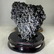 Natural Black Moissanite Rough Display with Wooden Stand 1,419.6g by 145.0 by 140.0 by 135.0mm - Huangs Jadeite and Jewelry Pte Ltd
