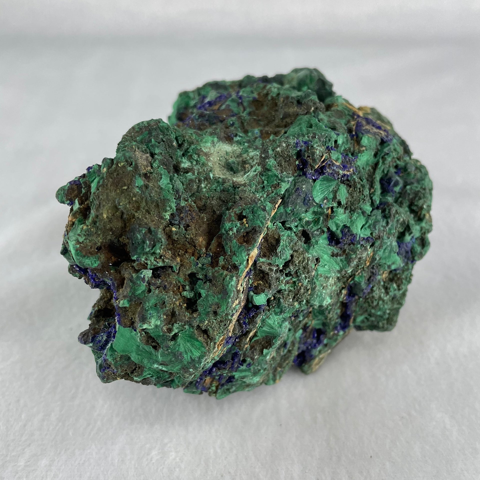 Natural Azurite with Wooden Stand Display 688.5g 180.0 by 99.6 by 120.0mm - Huangs Jadeite and Jewelry Pte Ltd