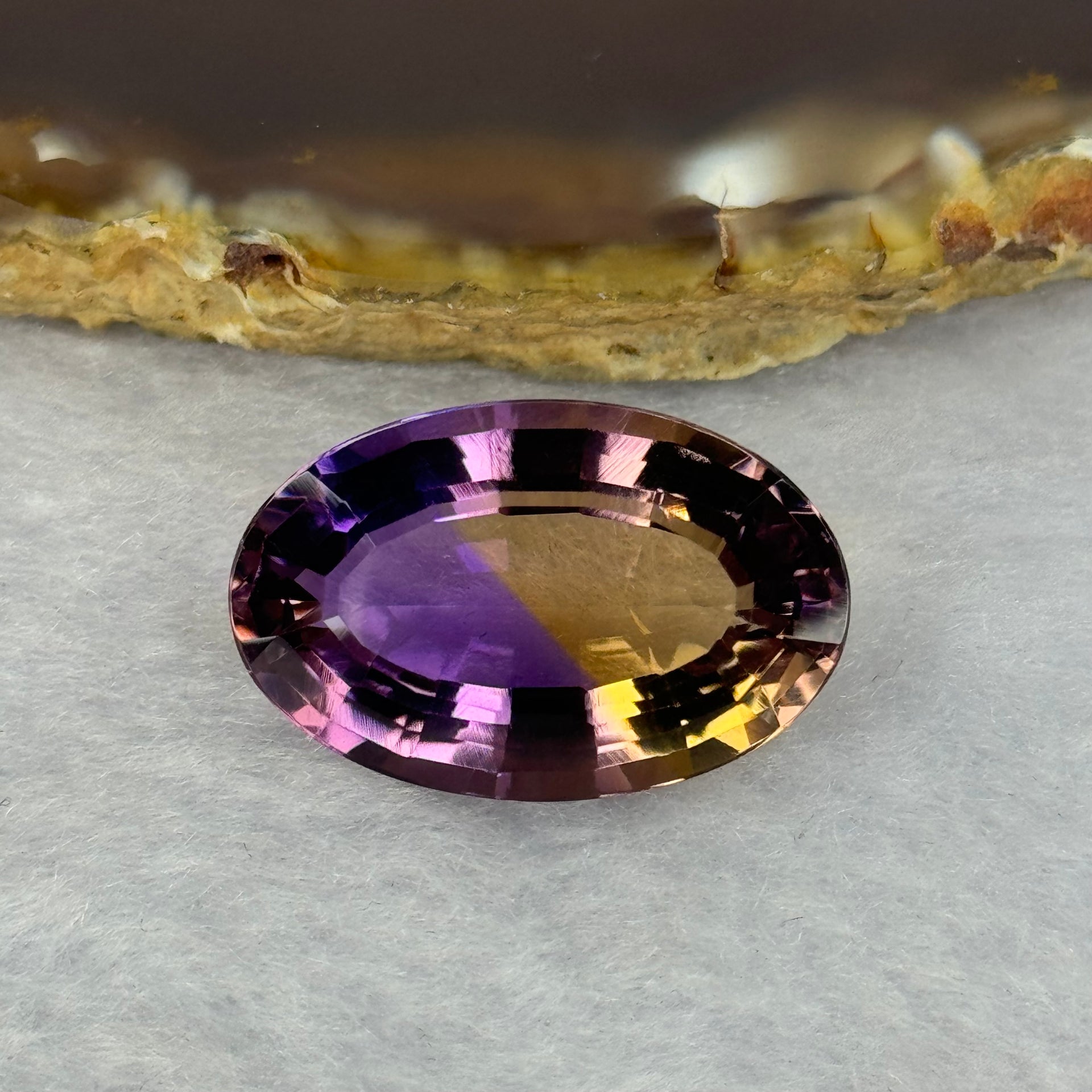 Natural Faceted Ametrine Oval Shape 24.42ct 23.2 by 15.1 by 10.9mm - Huangs Jadeite and Jewelry Pte Ltd