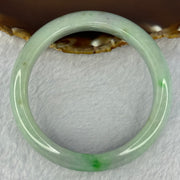 Type A Light Green with Bright Green Patches Jadeite Bangle 78.00g Internal Diameter 61.7mm 14.5 by 9.9mm (Very Slight External Rough) - Huangs Jadeite and Jewelry Pte Ltd