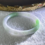 Type A Lavender and Green Jadeite Bangle Internal Diameter 43.0mm 15.29g 6.3 by 6.0mm (Very Very Fine Internal Line) - Huangs Jadeite and Jewelry Pte Ltd