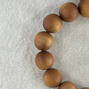 Certified Natural Sandalwood Beads Bracelet 30.16g 18cm 15.1mm 15Beads - Huangs Jadeite and Jewelry Pte Ltd