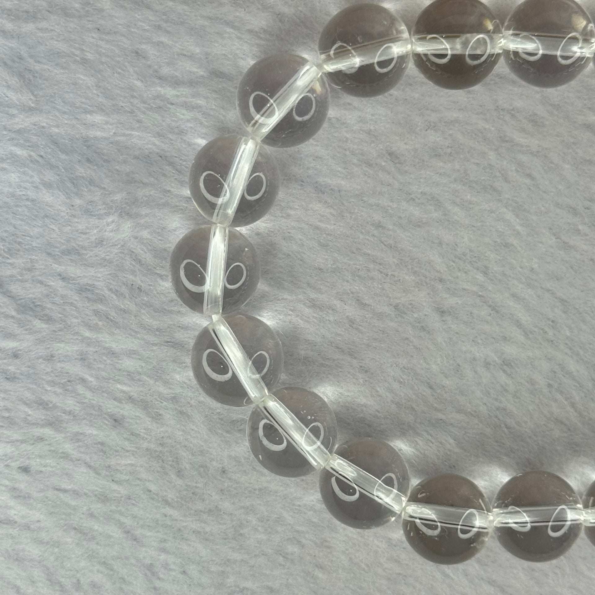 Natural Clear Quartz Bracelet 天然白水晶手链 30.51g 17cm 10.6mm 19 Beads - Huangs Jadeite and Jewelry Pte Ltd