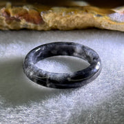 Type A Wuji Black Grey Jadeite Ring 2.47g 4.6 by 3.2mm US7.8 HK17.5 (Very Slight Internal Line) - Huangs Jadeite and Jewelry Pte Ltd