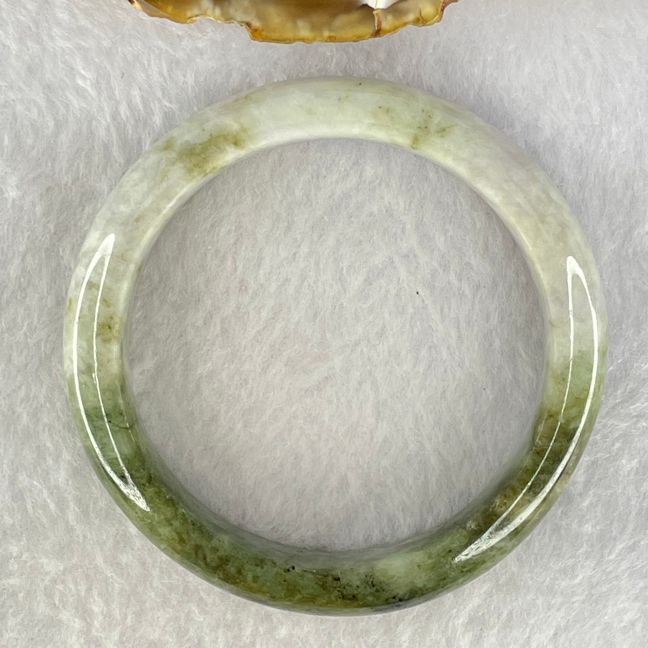 Type A Lavender Green and Moss Green Jadeite Bangle Internal Diameter 54.9mm 53.16g 12.9 by 8.7mm (Internal Lines) - Huangs Jadeite and Jewelry Pte Ltd