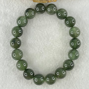 Good Grade Natural Cats Eye Green Rutilated Quartz Beads Bracelet 39.67g 18cm 11.7mm 18 Beads - Huangs Jadeite and Jewelry Pte Ltd