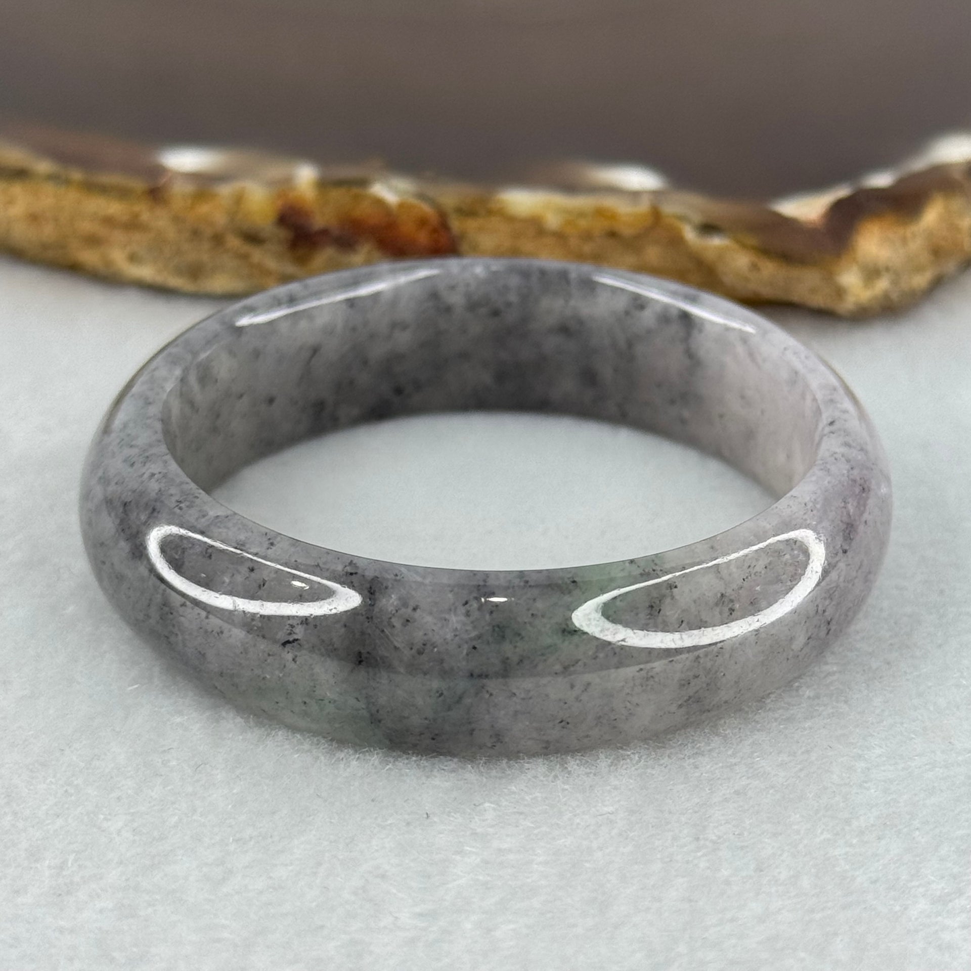 Baby Kids Type A Semi Icy Wuji Grey Jadeite Bangle Internal Diameter 40.1mm 25.02g 11.6 by 6.2mm (Fine Internal Lines) - Huangs Jadeite and Jewelry Pte Ltd