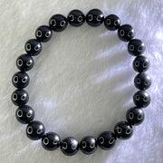 Natural Black Gold King Amber Beads Bracelet 天然黑金翁王琥珀手链 6.93g 15cm 8.5mm 22 Beads - Huangs Jadeite and Jewelry Pte Ltd