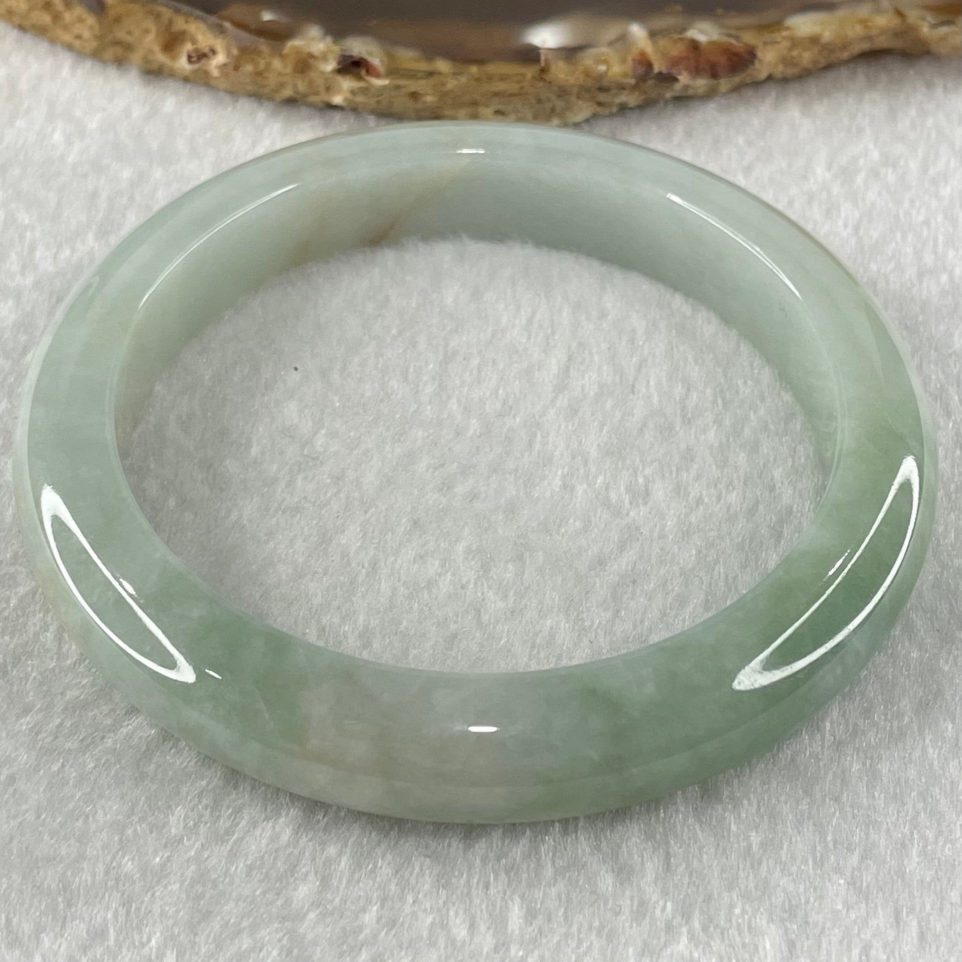 Type A Green Jadeite Bangle 54.02g Internal Diameter 58.2mm 11.0 by 8.6mm (External Lines) - Huangs Jadeite and Jewelry Pte Ltd
