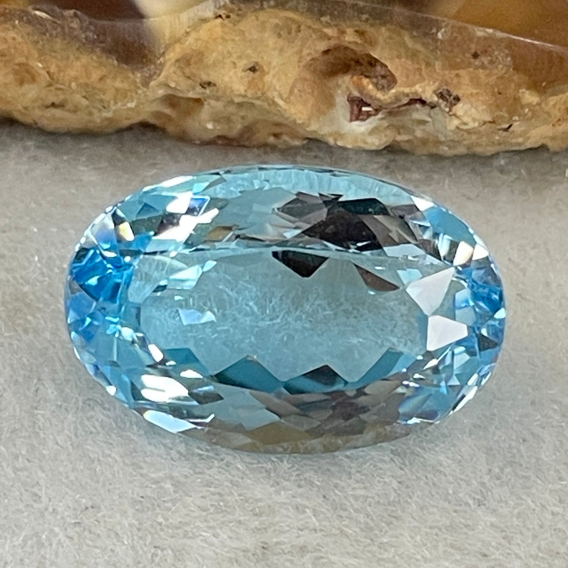Natural Sky Blue Topaz Oval Shape 12.29ct 16.8 by 11.1 by 7.9mm - Huangs Jadeite and Jewelry Pte Ltd