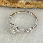 Type A Semi Icy Light Lavender Cabochon Jadeite in S925 Sliver Ring (Adjustable Size) 1.33g 3.6 by 2.0mm - Huangs Jadeite and Jewelry Pte Ltd